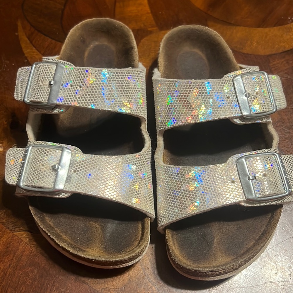 Birkenstock size 27 (9-9 1/2 toddler) iridescent/silver/sparkly $25